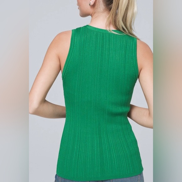 White House Black Market V-Neck Snap-Front Rib Knit Sweater Tank. XL - Picture 2 of 6